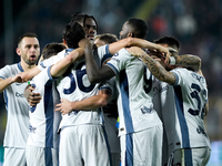 Davide Frattesi of FC Internazionale celebrates after scoring first goal during the Serie A Enilive match between Empoli FC and FC Internazi...