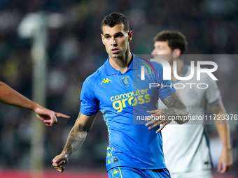 Pietro Pellegri of Empoli FC looks on during the Serie A Enilive match between Empoli FC and FC Internazionale at Stadio Carlo Castellani on...