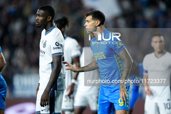 Pietro Pellegri of Empoli FC looks on during the Serie A Enilive match between Empoli FC and FC Internazionale at Stadio Carlo Castellani on...