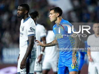 Pietro Pellegri of Empoli FC looks on during the Serie A Enilive match between Empoli FC and FC Internazionale at Stadio Carlo Castellani on...