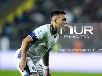 Lautaro Martinez of FC Internazionale looks on during the Serie A Enilive match between Empoli FC and FC Internazionale at Stadio Carlo Cast...