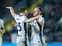 Davide Frattesi of FC Internazionale celebrates after scoring second goal during the Serie A Enilive match between Empoli FC and FC Internaz...