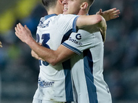 Davide Frattesi of FC Internazionale celebrates after scoring second goal during the Serie A Enilive match between Empoli FC and FC Internaz...