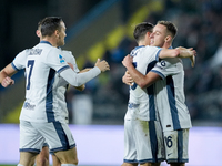 Davide Frattesi of FC Internazionale celebrates after scoring second goal during the Serie A Enilive match between Empoli FC and FC Internaz...