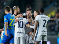 Davide Frattesi of FC Internazionale celebrates after scoring second goal during the Serie A Enilive match between Empoli FC and FC Internaz...