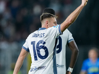 Davide Frattesi of FC Internazionale celebrates after scoring second goal during the Serie A Enilive match between Empoli FC and FC Internaz...