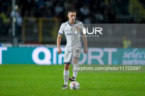 Davide Frattesi of FC Internazionale in action during the Serie A Enilive match between Empoli FC and FC Internazionale at Stadio Carlo Cast...