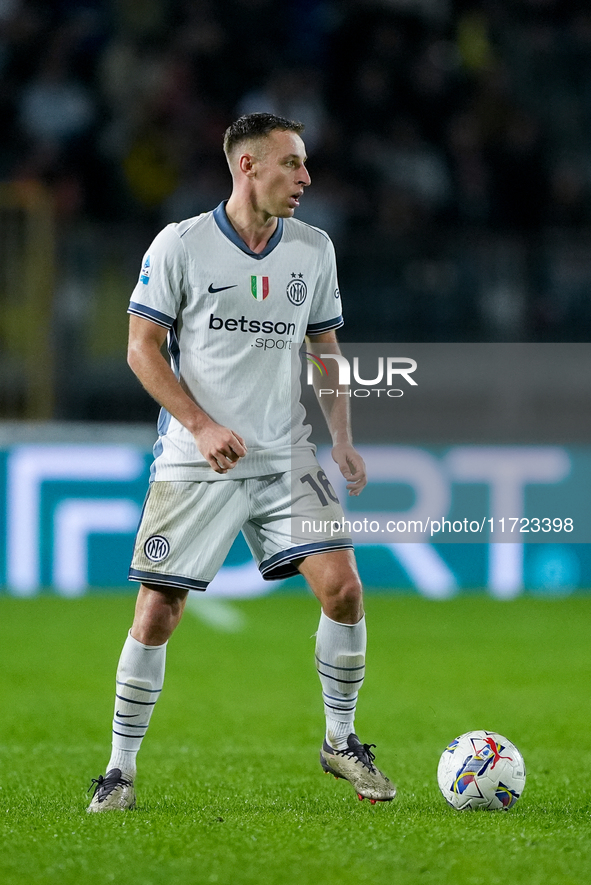 Davide Frattesi of FC Internazionale during the Serie A Enilive match between Empoli FC and FC Internazionale at Stadio Carlo Castellani on...