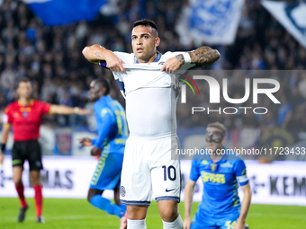 Lautaro Martinez of FC Internazionale looks dejected during the Serie A Enilive match between Empoli FC and FC Internazionale at Stadio Carl...