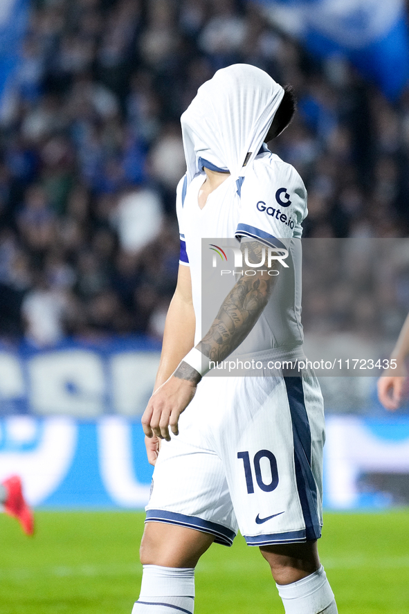 Lautaro Martinez of FC Internazionale looks dejected during the Serie A Enilive match between Empoli FC and FC Internazionale at Stadio Carl...