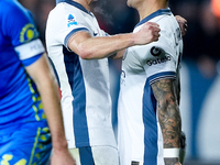 Lautaro Martinez of FC Internazionale celebrates with Nicolo' Barella after scoring third goal during the Serie A Enilive match between Empo...