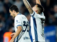 Lautaro Martinez of FC Internazionale celebrates after scoring third goal during the Serie A Enilive match between Empoli FC and FC Internaz...