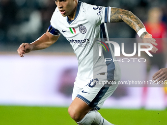 Lautaro Martinez of FC Internazionale in action during the Serie A Enilive match between Empoli FC and FC Internazionale at Stadio Carlo Cas...