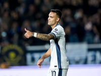 Lautaro Martinez of FC Internazionale gestures during the Serie A Enilive match between Empoli FC and FC Internazionale at Stadio Carlo Cast...