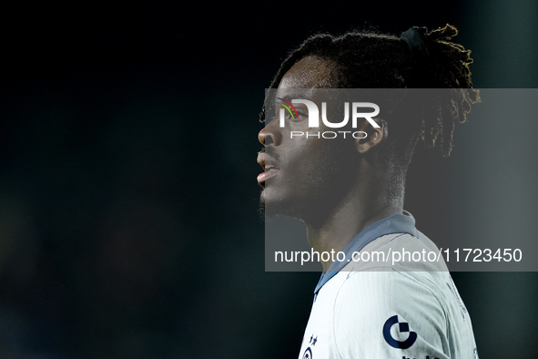 Yann Aurel Bisseck of FC Internazionale looks on during the Serie A Enilive match between Empoli FC and FC Internazionale at Stadio Carlo Ca...