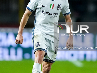 Davide Frattesi of FC Internazionale in action during the Serie A Enilive match between Empoli FC and FC Internazionale at Stadio Carlo Cast...