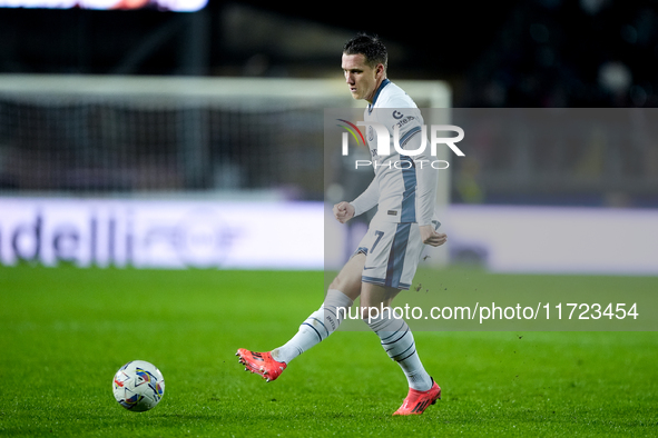 Piotr Zielinski of FC Internazionale in action during the Serie A Enilive match between Empoli FC and FC Internazionale at Stadio Carlo Cast...