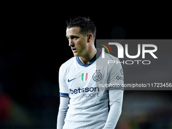 Piotr Zielinski of FC Internazionale looks on during the Serie A Enilive match between Empoli FC and FC Internazionale at Stadio Carlo Caste...