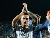 Lautaro Martinez of FC Internazionale greets his supporters at the end of the Serie A Enilive match between Empoli FC and FC Internazionale...