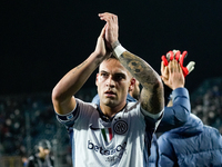 Lautaro Martinez of FC Internazionale greets his supporters at the end of the Serie A Enilive match between Empoli FC and FC Internazionale...