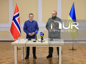 In Odesa, Ukraine, on October 30, 2024, the Minister of Defence of the Kingdom of Norway, Bjorn Arild Gram, and the Minister of Defence of U...