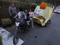 People attend a store to buy Cempasuchil flowers in the Tlahuac municipality in Mexico City, Mexico, on October 30, 2024, for the Day of the...