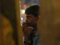 A Hindu devotee offers a prayer for Diwali at the Sri Ponnambala Vaneswarar Hindu temple in Colombo, Sri Lanka, on October 31, 2024. Diwali,...