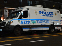 Two men and one woman die in a shooting in the Longwood section of Bronx, New York, United States, on October 30, 2024. Police investigate a...