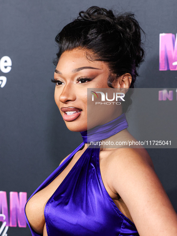 Megan Thee Stallion (Megan Jovon Ruth Pete) arrives at the Los Angeles Premiere Of Amazon Prime Video's 'Megan Thee Stallion: In Her Words'...