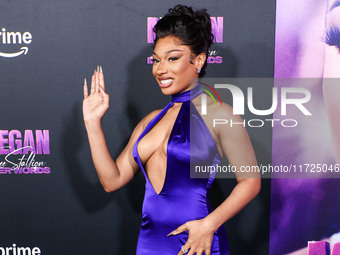 Megan Thee Stallion (Megan Jovon Ruth Pete) arrives at the Los Angeles Premiere Of Amazon Prime Video's 'Megan Thee Stallion: In Her Words'...