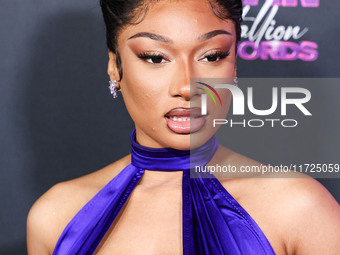 Megan Thee Stallion (Megan Jovon Ruth Pete) arrives at the Los Angeles Premiere Of Amazon Prime Video's 'Megan Thee Stallion: In Her Words'...