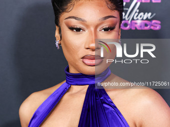 Megan Thee Stallion (Megan Jovon Ruth Pete) arrives at the Los Angeles Premiere Of Amazon Prime Video's 'Megan Thee Stallion: In Her Words'...