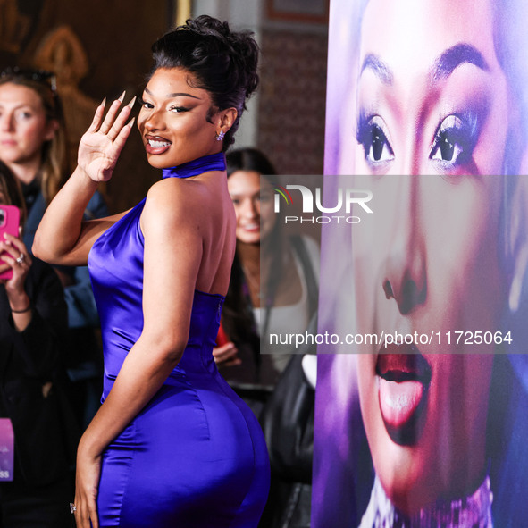 Megan Thee Stallion (Megan Jovon Ruth Pete) arrives at the Los Angeles Premiere Of Amazon Prime Video's 'Megan Thee Stallion: In Her Words'...