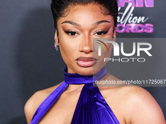 Megan Thee Stallion (Megan Jovon Ruth Pete) arrives at the Los Angeles Premiere Of Amazon Prime Video's 'Megan Thee Stallion: In Her Words'...