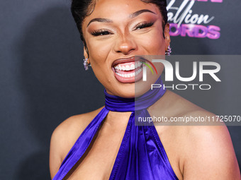 Megan Thee Stallion (Megan Jovon Ruth Pete) arrives at the Los Angeles Premiere Of Amazon Prime Video's 'Megan Thee Stallion: In Her Words'...