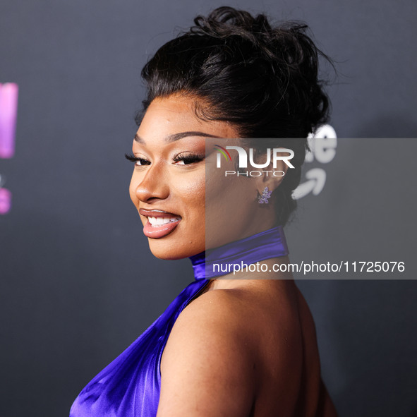 Megan Thee Stallion (Megan Jovon Ruth Pete) arrives at the Los Angeles Premiere Of Amazon Prime Video's 'Megan Thee Stallion: In Her Words'...