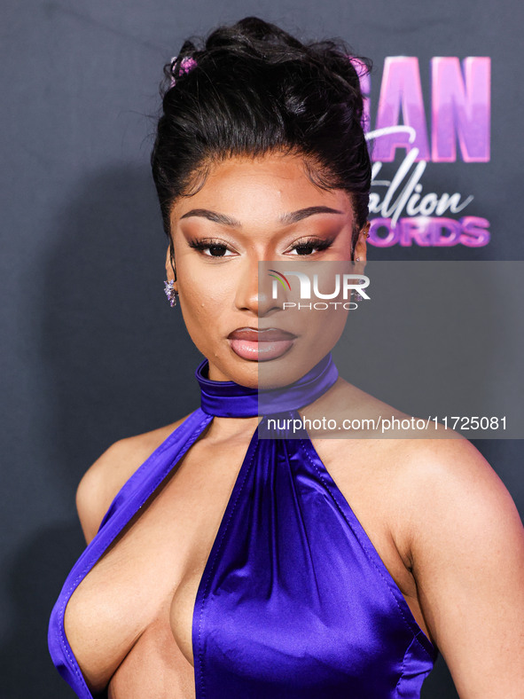 Megan Thee Stallion (Megan Jovon Ruth Pete) arrives at the Los Angeles Premiere Of Amazon Prime Video's 'Megan Thee Stallion: In Her Words'...