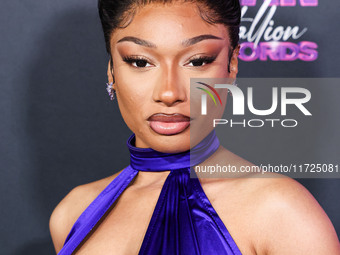 Megan Thee Stallion (Megan Jovon Ruth Pete) arrives at the Los Angeles Premiere Of Amazon Prime Video's 'Megan Thee Stallion: In Her Words'...