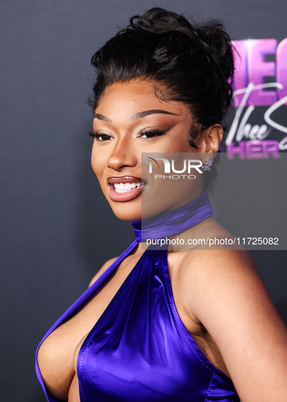 Megan Thee Stallion (Megan Jovon Ruth Pete) arrives at the Los Angeles Premiere Of Amazon Prime Video's 'Megan Thee Stallion: In Her Words'...