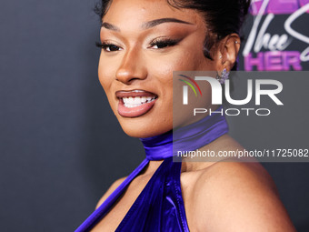 Megan Thee Stallion (Megan Jovon Ruth Pete) arrives at the Los Angeles Premiere Of Amazon Prime Video's 'Megan Thee Stallion: In Her Words'...