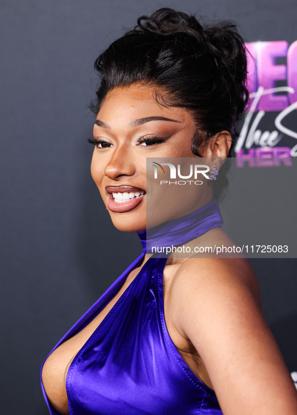 Megan Thee Stallion (Megan Jovon Ruth Pete) arrives at the Los Angeles Premiere Of Amazon Prime Video's 'Megan Thee Stallion: In Her Words'...