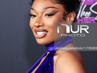 Megan Thee Stallion (Megan Jovon Ruth Pete) arrives at the Los Angeles Premiere Of Amazon Prime Video's 'Megan Thee Stallion: In Her Words'...