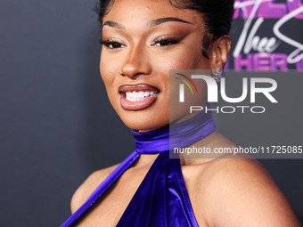 Megan Thee Stallion (Megan Jovon Ruth Pete) arrives at the Los Angeles Premiere Of Amazon Prime Video's 'Megan Thee Stallion: In Her Words'...