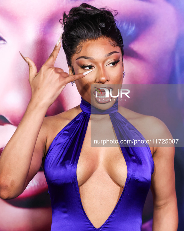 Megan Thee Stallion (Megan Jovon Ruth Pete) arrives at the Los Angeles Premiere Of Amazon Prime Video's 'Megan Thee Stallion: In Her Words'...