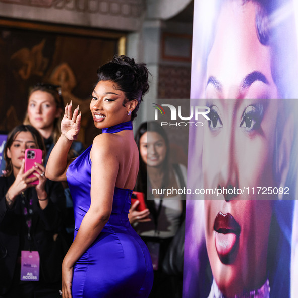 Megan Thee Stallion (Megan Jovon Ruth Pete) arrives at the Los Angeles Premiere Of Amazon Prime Video's 'Megan Thee Stallion: In Her Words'...