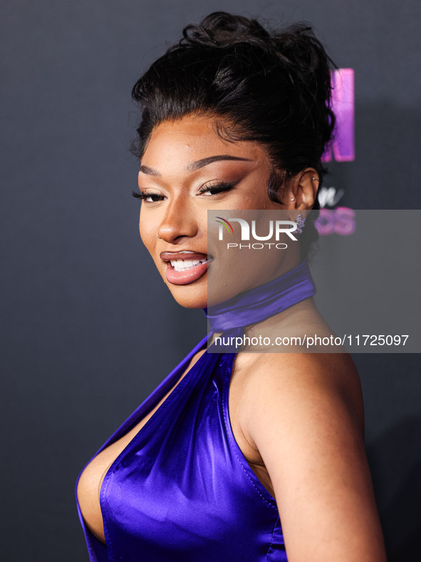 Megan Thee Stallion (Megan Jovon Ruth Pete) arrives at the Los Angeles Premiere Of Amazon Prime Video's 'Megan Thee Stallion: In Her Words'...