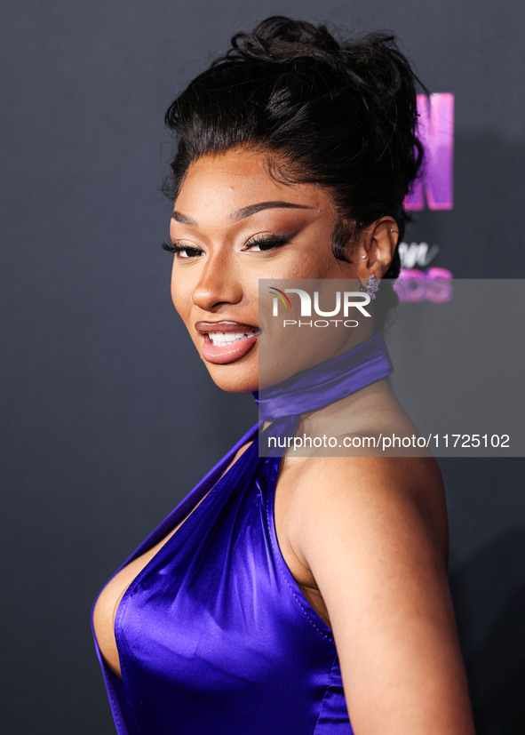 Megan Thee Stallion (Megan Jovon Ruth Pete) arrives at the Los Angeles Premiere Of Amazon Prime Video's 'Megan Thee Stallion: In Her Words'...