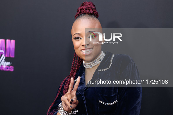 Nneka Onuorah arrives at the Los Angeles Premiere Of Amazon Prime Video's 'Megan Thee Stallion: In Her Words' held at the TCL Chinese Theatr...