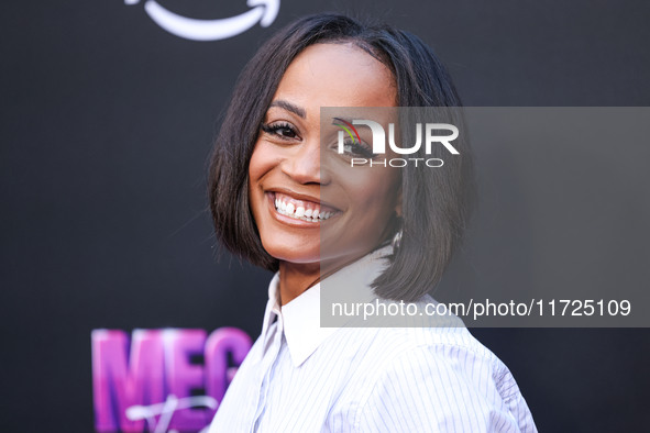 Rachel Lindsay arrives at the Los Angeles Premiere Of Amazon Prime Video's 'Megan Thee Stallion: In Her Words' held at the TCL Chinese Theat...