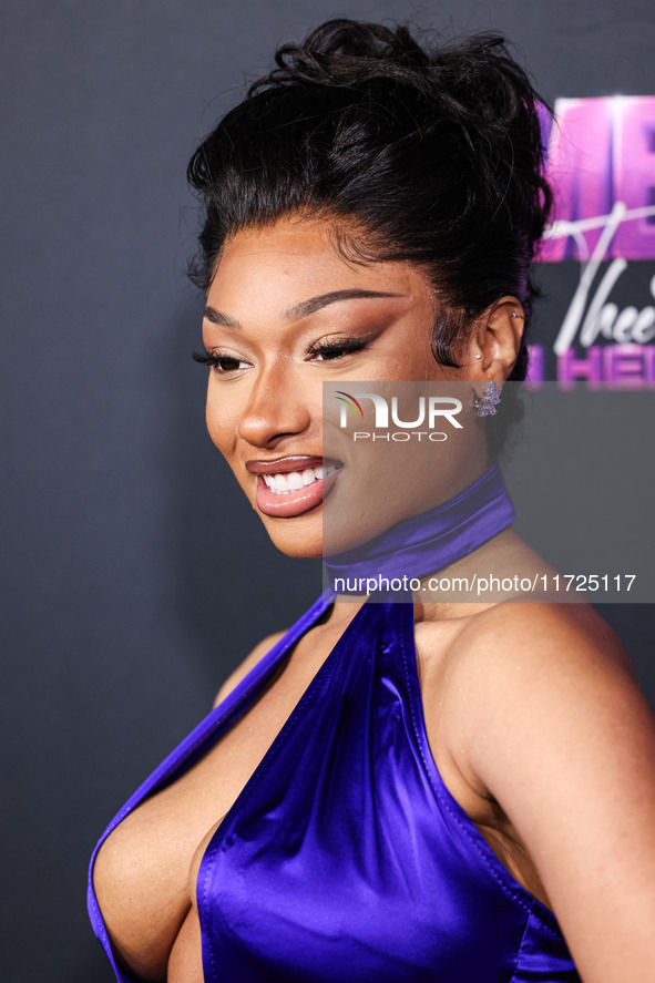 Megan Thee Stallion (Megan Jovon Ruth Pete) arrives at the Los Angeles Premiere Of Amazon Prime Video's 'Megan Thee Stallion: In Her Words'...